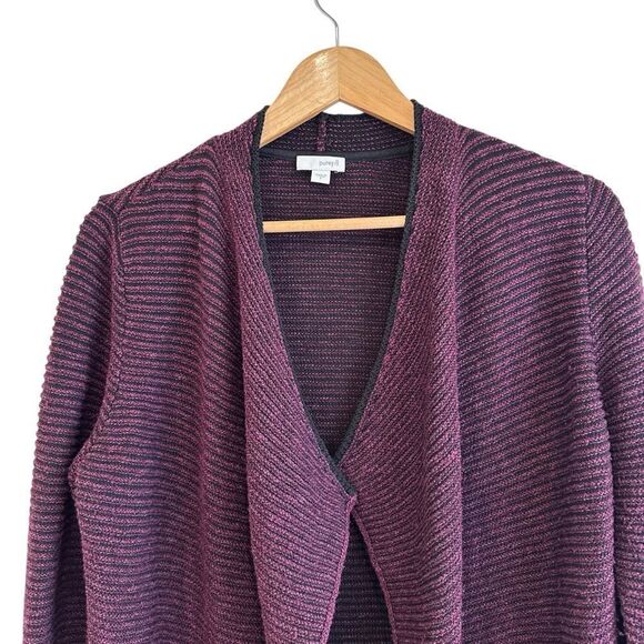 J Jill Maroon Ribbed Knit Open Cardigan Sweater Size Small - Picture 3 of 7